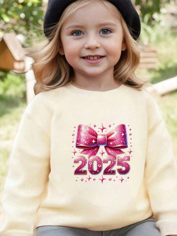 Girls Young Girl Casual Comfortable Thermal Lined Crew Neck Sweatshirt, Autumn/Winter