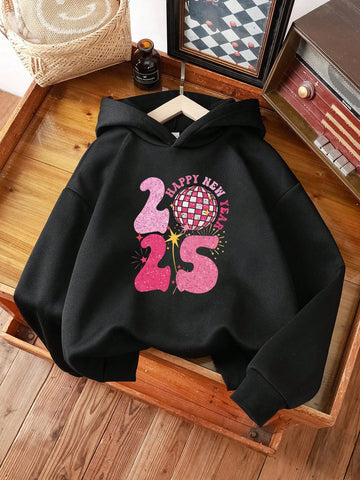 Girls Young Girl Casual Comfortable Warm Fleece Hooded Long Sleeve Sweatshirt, Autumn/Winter