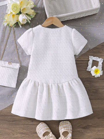 Girls Young Girl Fashion Elegant Plaid Dress + Matching Purse