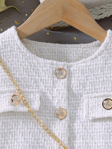 Girls Young Girl Fashion Elegant Plaid Dress + Matching Purse