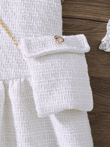 Girls Young Girl Fashion Elegant Plaid Dress + Matching Purse