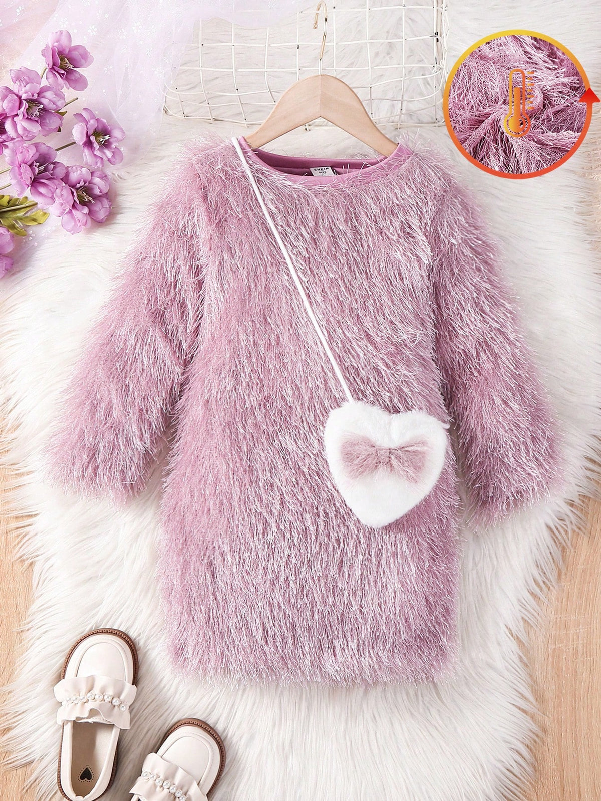 Girls Young Girl Valentine's Fashionable Elegant Tassel Dress