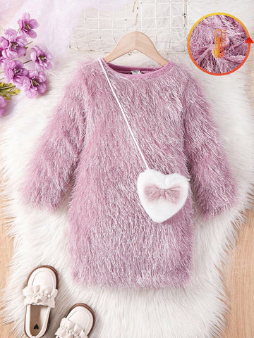 Girls Young Girl Valentine's Fashionable Elegant Tassel Dress