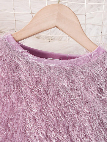 Girls Young Girl Valentine's Fashionable Elegant Tassel Dress