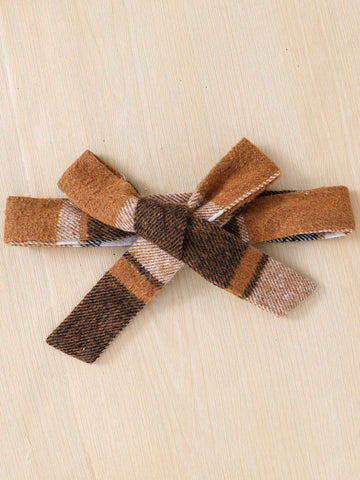 Girls & Toddlers' Plaid Patchwork Knit Turtleneck Dress, Suitable For Casual Daily Wear