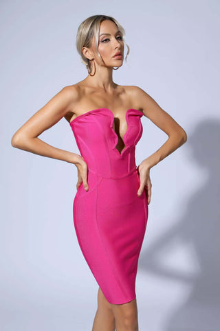 Giselle Rose Red Bandage Mini Dress