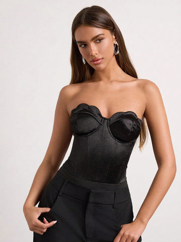 Glamine Women's Elegant Solid Color Criss-Cross Backless Romper