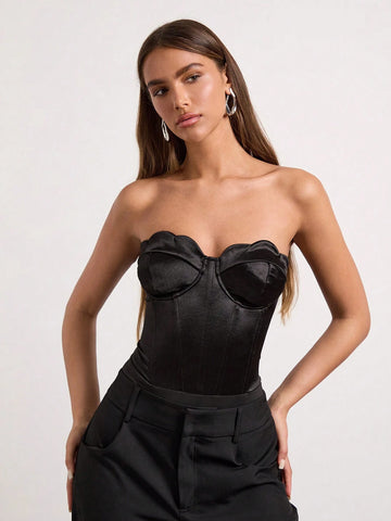 Glamine Women's Elegant Solid Color Criss-Cross Backless Romper