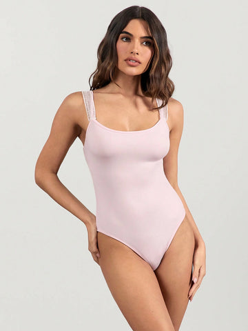 Glamine Women's Spring And Summer Holiday Sexy Cute Polka Dot Mesh Backless Bow Adjustable One-Piece Swimsuit