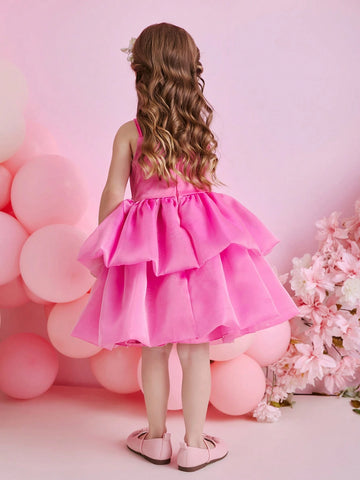 Kids Christmas Young Girl Dress, Party Wear, Santa Dress, New Year Dress, Girls Cloud Mesh Sling Dress