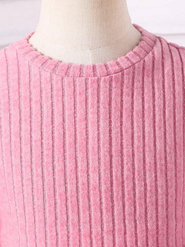 Kids Girls Christmas Dress, Young Girl' Pink Mesh Lace Embroidered Tulle Dress With Pink Cap