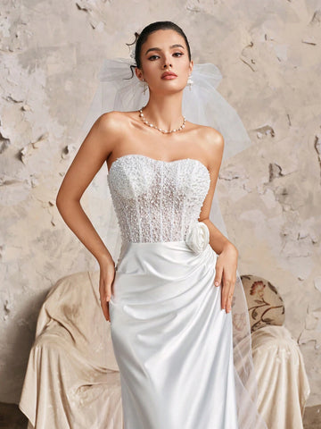 Gorgeous Off Shoulder Beaded Embroidered Baroque Sequin Corset Formal Evening Prom Mermaid Wedding Dress For Bride