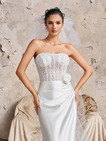 Gorgeous Off Shoulder Beaded Embroidered Baroque Sequin Corset Formal Evening Prom Mermaid Wedding Dress For Bride