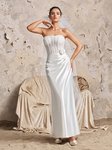 Gorgeous Off Shoulder Beaded Embroidered Baroque Sequin Corset Formal Evening Prom Mermaid Wedding Dress For Bride