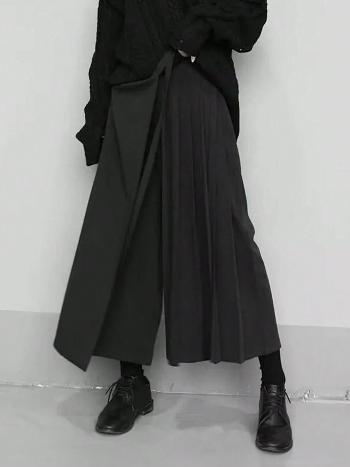Gothic & Punk Style Women Loose Formal Pants, Wide Leg Loose Japanese Casual Trousers