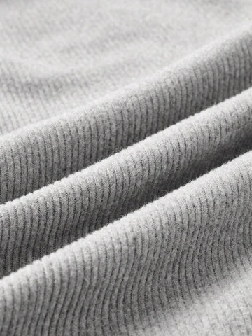 Grey Color Half Zipper Long Sleeve Slim Fit Top And Wide Waistband Wide Leg Pants Two Piece Set,2pcs Set,Fashionable,Simple,Casual,Outdoor,Street,Sporty,Daily,Hot Girl,2024 Women's Autumn And Winter Young Hot Style