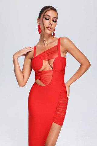 Gricely Mesh Maxi Bandage Dress