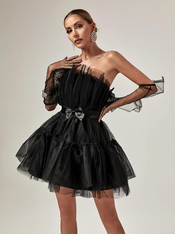 Guinevere Strapless Mesh Mini Dress