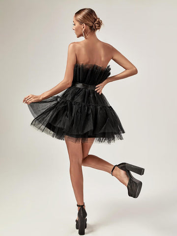 Guinevere Strapless Mesh Mini Dress