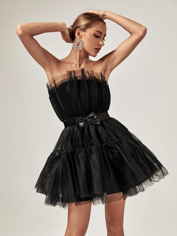 Guinevere Strapless Mesh Mini Dress