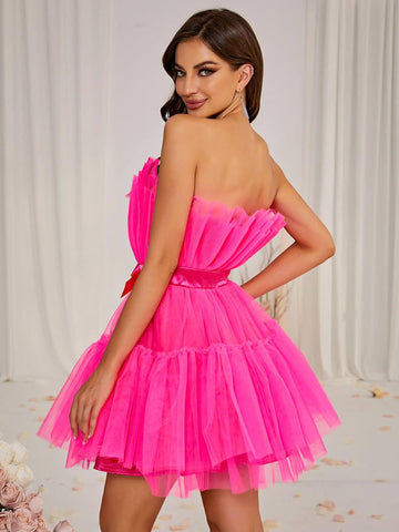 Guinevere Strapless Mesh Mini Dress