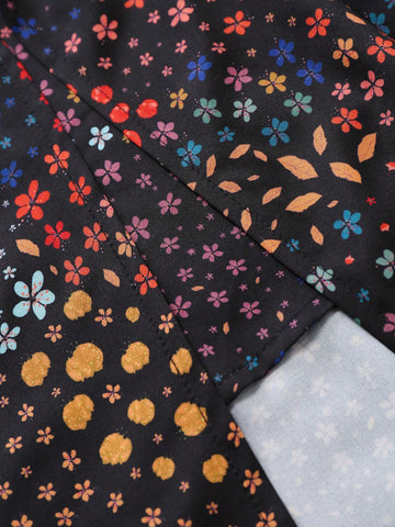 Gulsengunel Women's Floral Print Side Slit Skirt