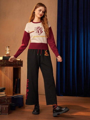 Cartoon Graphic Drawstring Waist Sweatpants