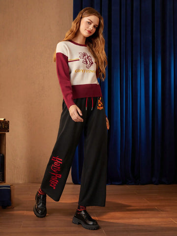 Cartoon Graphic Drawstring Waist Sweatpants