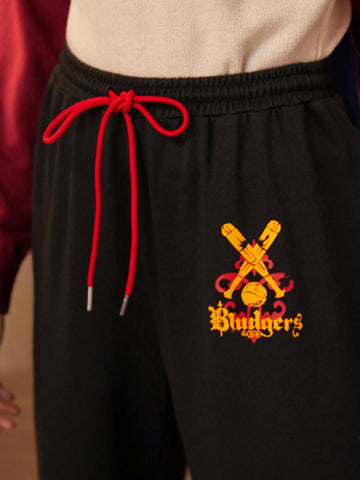 Cartoon Graphic Drawstring Waist Sweatpants