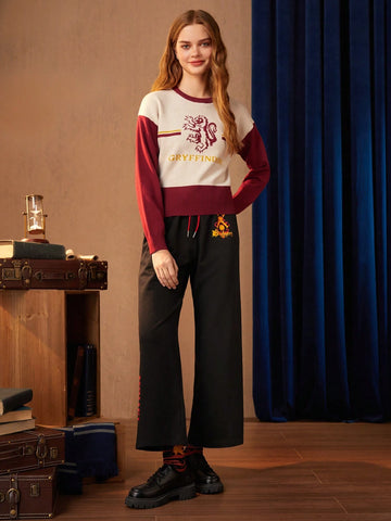 Cartoon Graphic Drawstring Waist Sweatpants