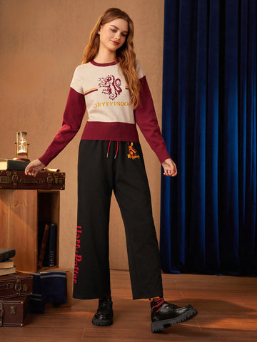 Cartoon Graphic Drawstring Waist Sweatpants