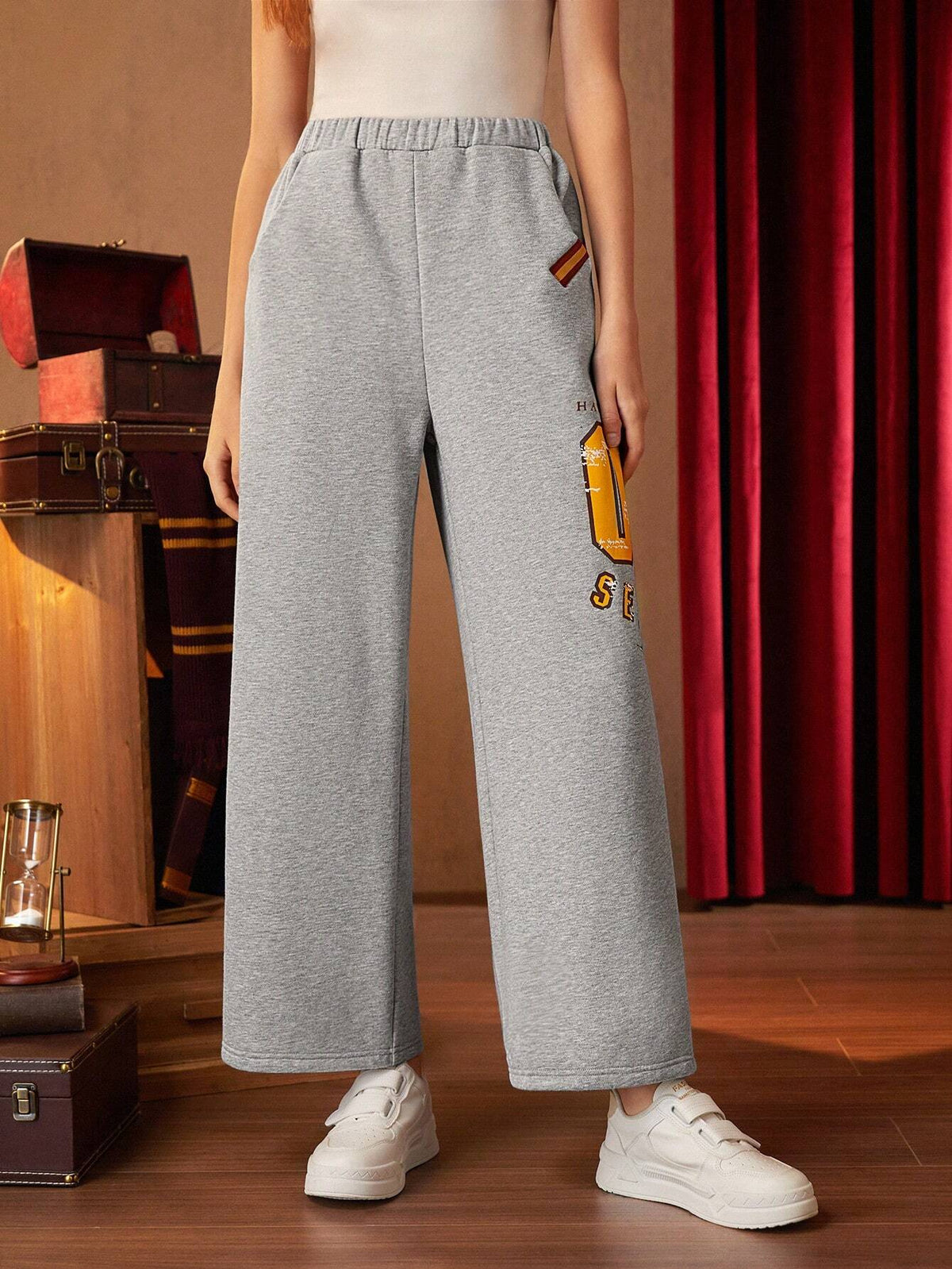 Letter Graphic Straight Leg Pants