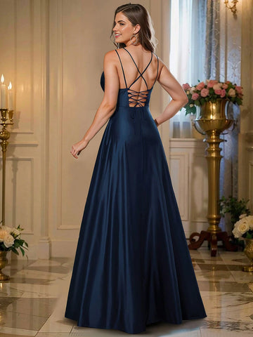 HOMEYEE Elegant Long Evening Dress/Vintage Casual Sexy Spaghetti Strap Dress For High-End Banquet/Party
