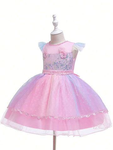 Halloween Young Girl Dress, New Girls Princess Unicorn Dress, Children Costume Performance Wedding Gown