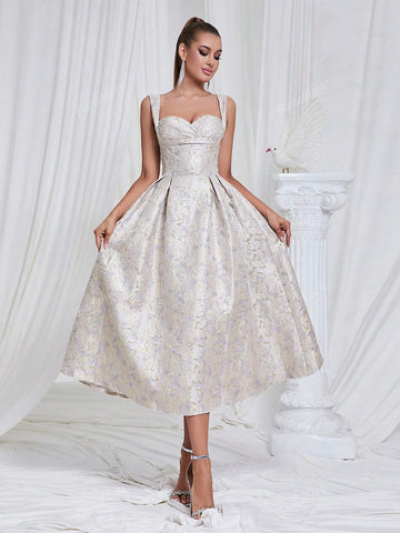 Halter Sexy Temperament Halter Waist Compression A-Line Dress