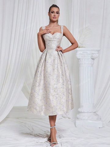 Halter Sexy Temperament Halter Waist Compression A-Line Dress