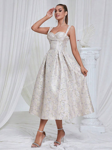 Halter Sexy Temperament Halter Waist Compression A-Line Dress