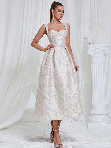 Halter Sexy Temperament Halter Waist Compression A-Line Dress