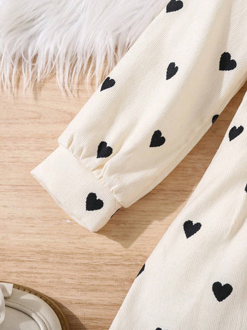 Heart Design Collar Fitted Casual Woven Dress For Young Girl