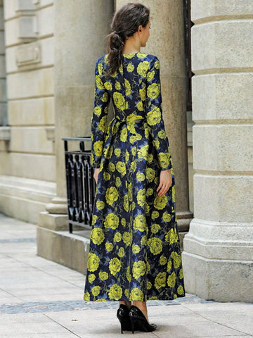 Heavy Industry Luxury Jacquard Banquet Dress