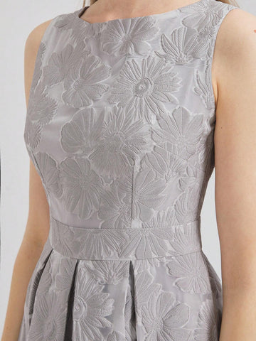 Heavy Jacquard Organza Sleeveless Elegant Women Cocktail Dress