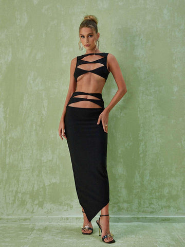 Hedwig Cutout Bandage Set In Black