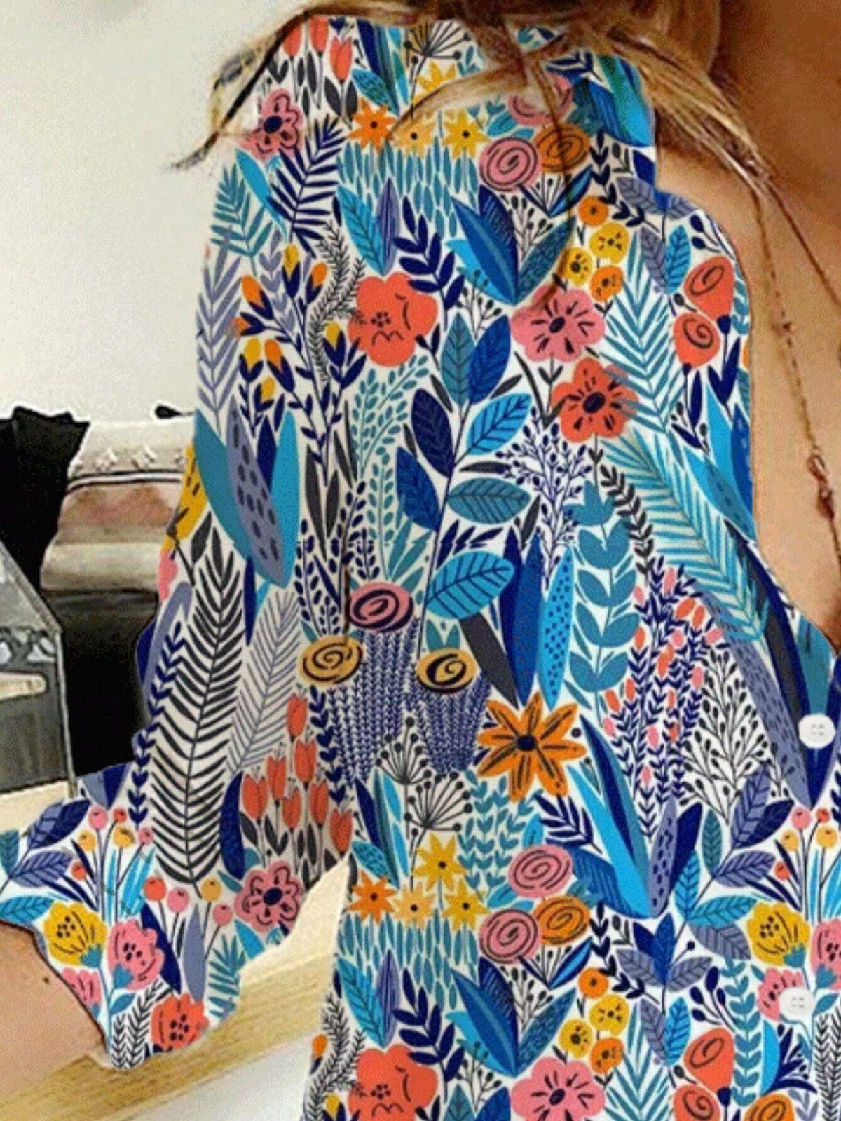 Holiday Leisure Flower And Plant Printed Long Sleeve Shirt