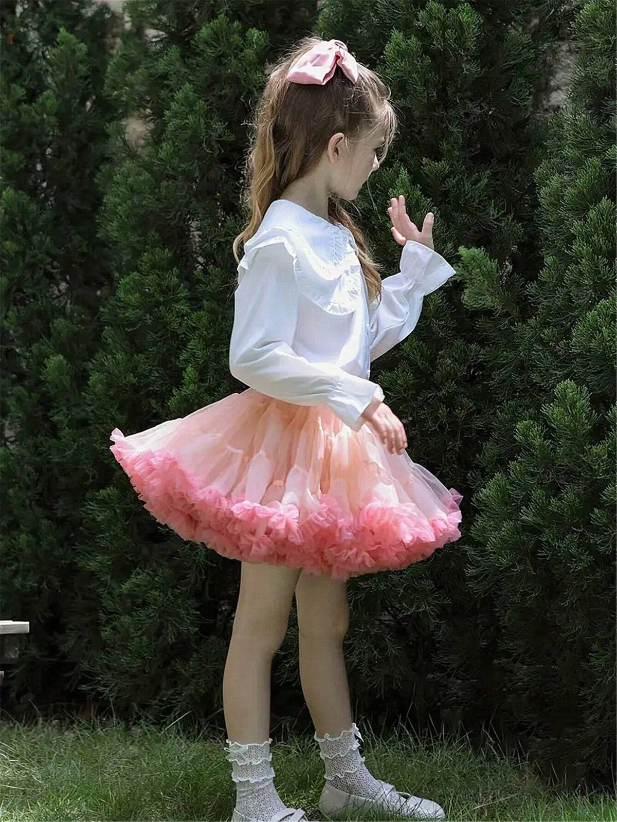 Hot Sale Wedding Girls Children's Clothing TUTU Short Skirt Full Mesh Yarn Wide Waist Ballet Cute Princess Cake Puffy Skirt Birthday Gift