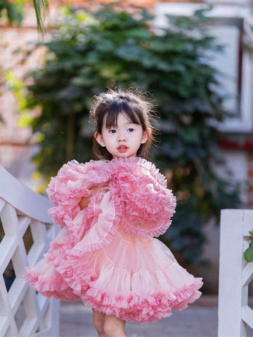 Hot Sale Wedding Girls Children's Clothing TUTU Short Skirt Full Mesh Yarn Wide Waist Ballet Cute Princess Cake Puffy Skirt Birthday Gift