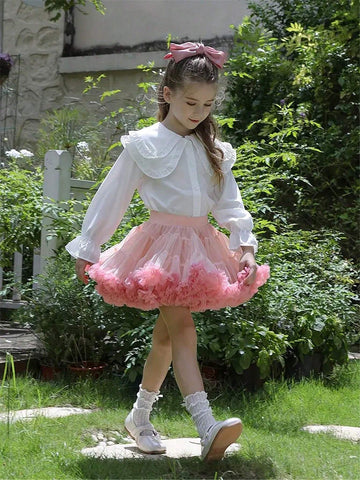 Hot Sale Wedding Girls Children's Clothing TUTU Short Skirt Full Mesh Yarn Wide Waist Ballet Cute Princess Cake Puffy Skirt Birthday Gift