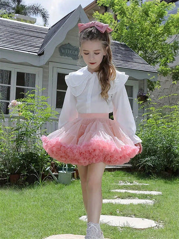 Hot Sale Wedding Girls Children's Clothing TUTU Short Skirt Full Mesh Yarn Wide Waist Ballet Cute Princess Cake Puffy Skirt Birthday Gift