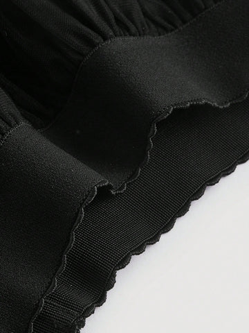 MOD Solid Ruffle Hem Skirt