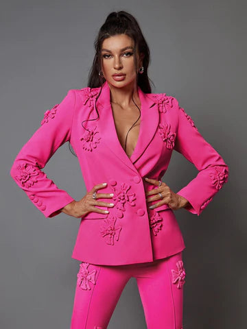 Indiana Floral Embellished Blazer Set
