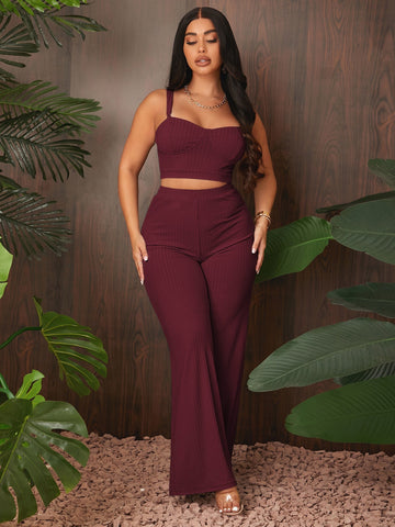 Rib Knit Cami Top & Pants Set